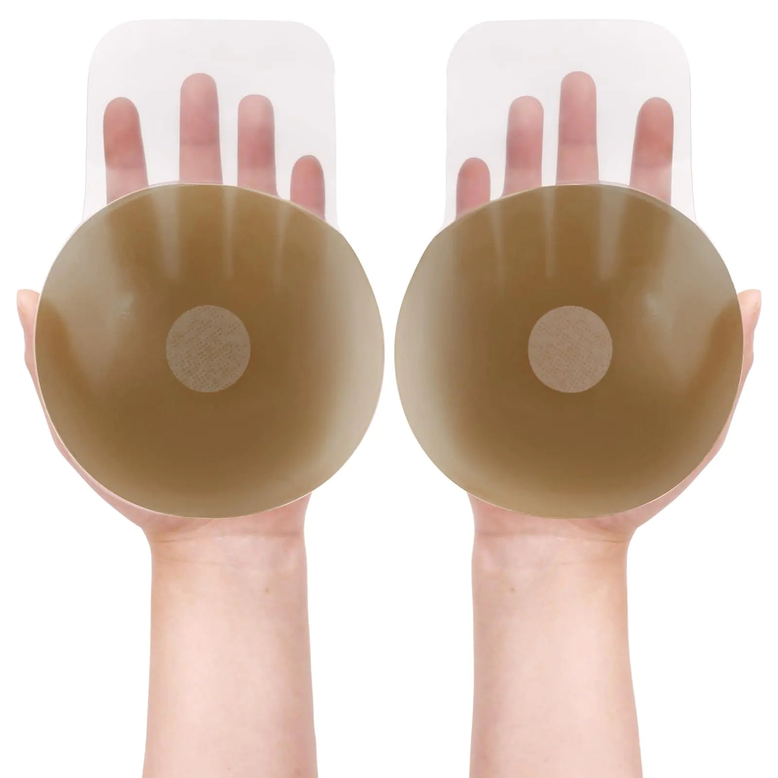 Silicone Breast Lift Nipple Pasties: Lifting Sticky Bra 5.1inch Boob Nipple Covers for Women Reusable Brown